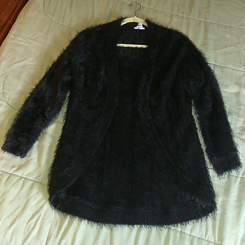 Bebe Long Black Cardigan, Size M